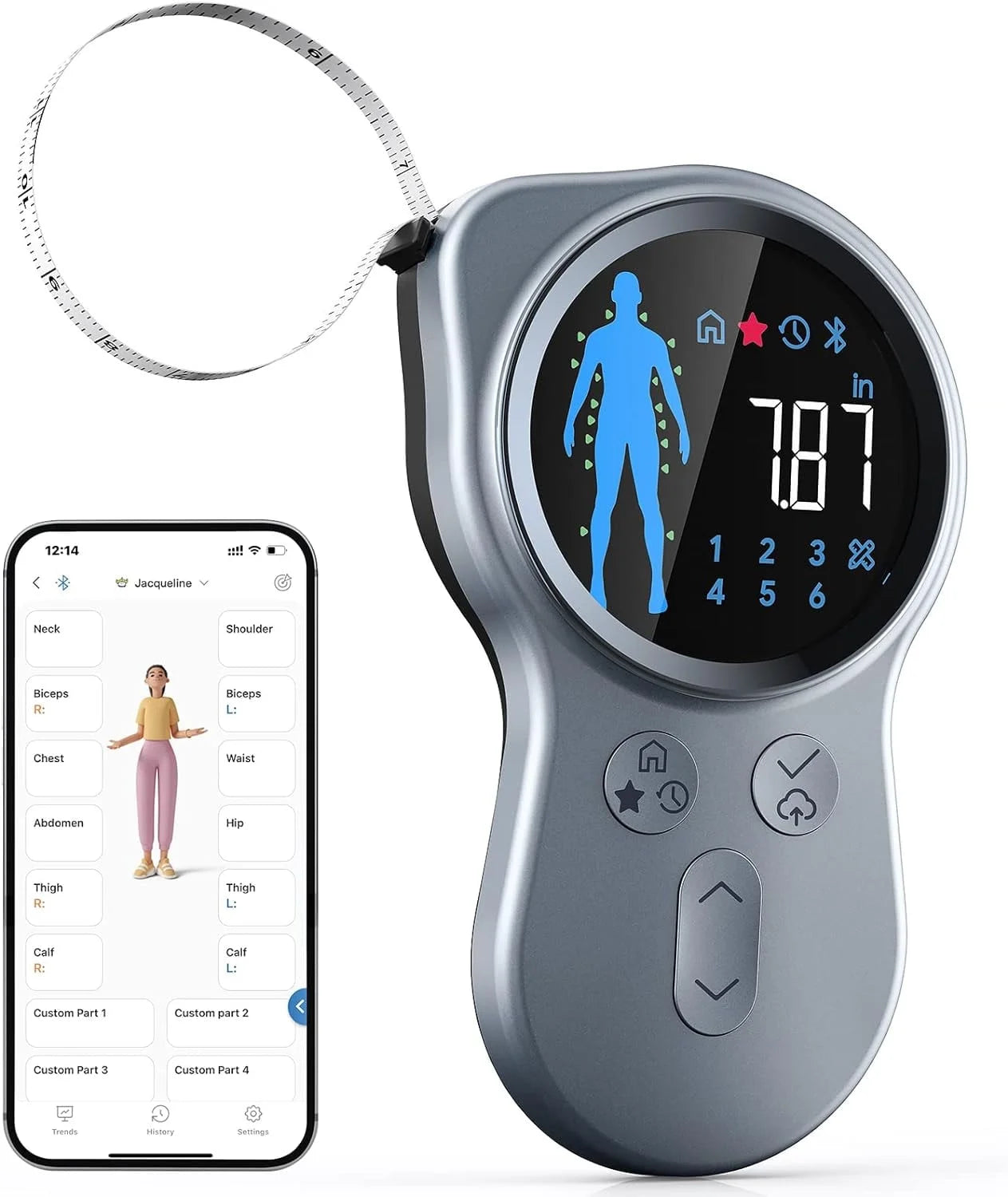 Upgraded Smart Body Measure Tape for Weight Loss, Muscle Gain, Fitness Bodybuilding