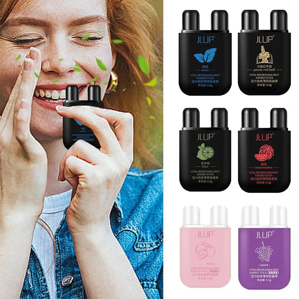 6 Scents Double Hole Energizing Energy Bar Aromatherapy Nasal Inhaler Energy Vapors Stick Aromatherapy Stick Stimulating Scent