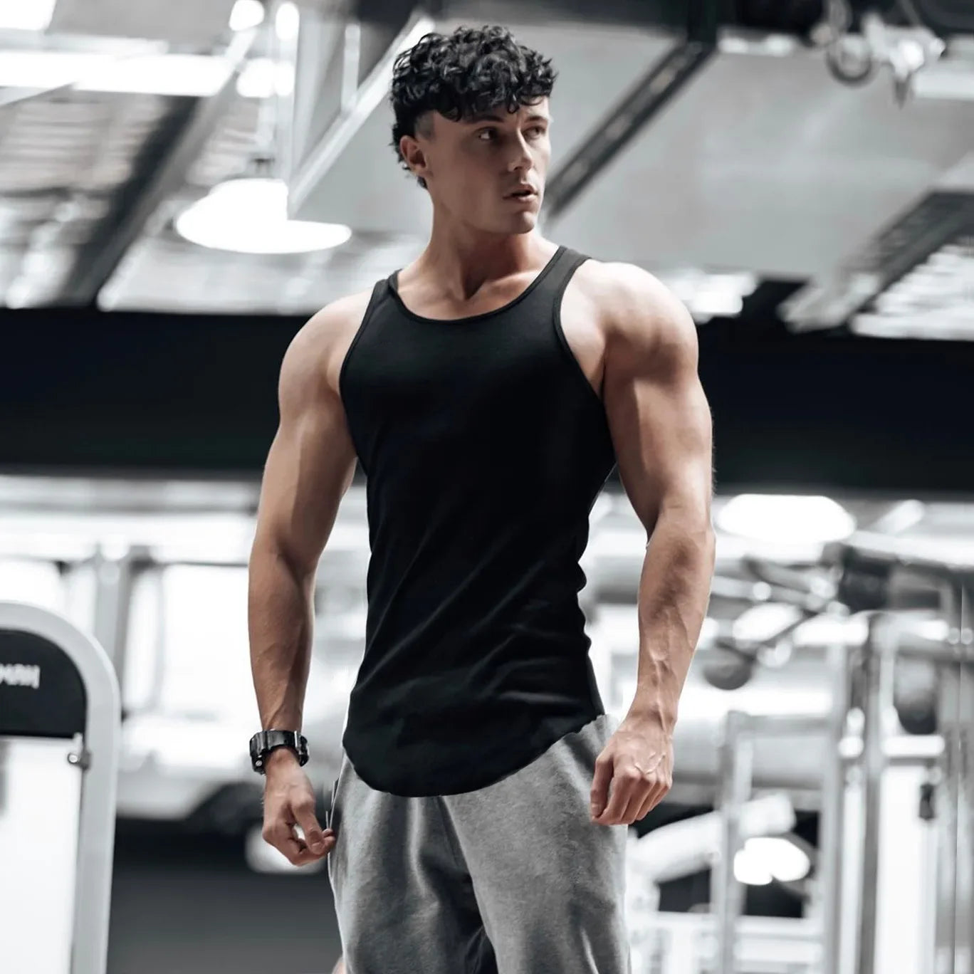 Men'S Breathable Gym Tank Top, Running Fitness Vest, Black Undershirt, Sleeveless Shirt, Gym Top, Male, M-3XL