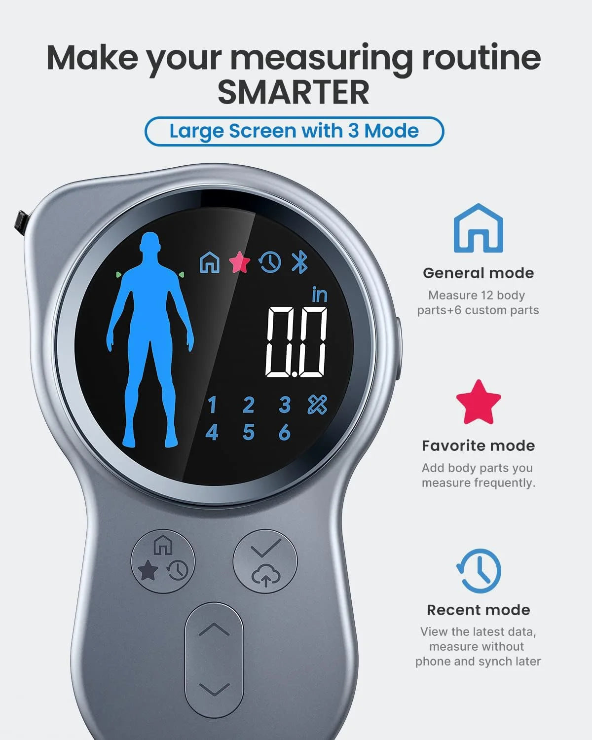 Upgraded Smart Body Measure Tape for Weight Loss, Muscle Gain, Fitness Bodybuilding