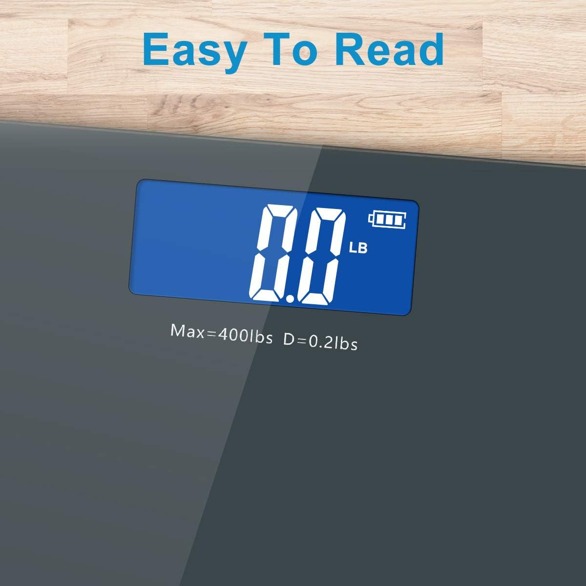 Precision Digital Body Weight Scale Bathroom Scale with Step-On Technology and Tempered Right Angle Glass Balance Platform