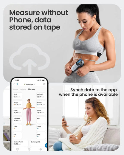 Upgraded Smart Body Measure Tape for Weight Loss, Muscle Gain, Fitness Bodybuilding