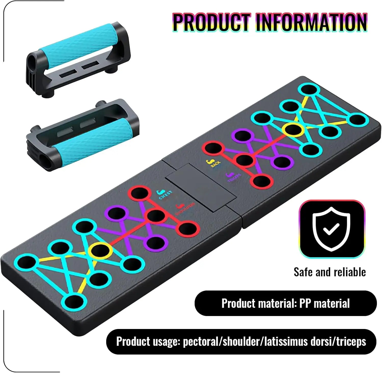 Portable Multifunctional Push-Up Board Set with Handles Foldable Fitness Equipment for Chest Abdomen Arms and Back Training