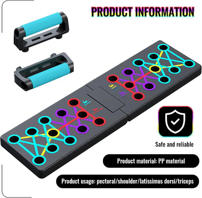 Portable Multifunctional Push-Up Board Set with Handles Foldable Fitness Equipment for Chest Abdomen Arms and Back Training