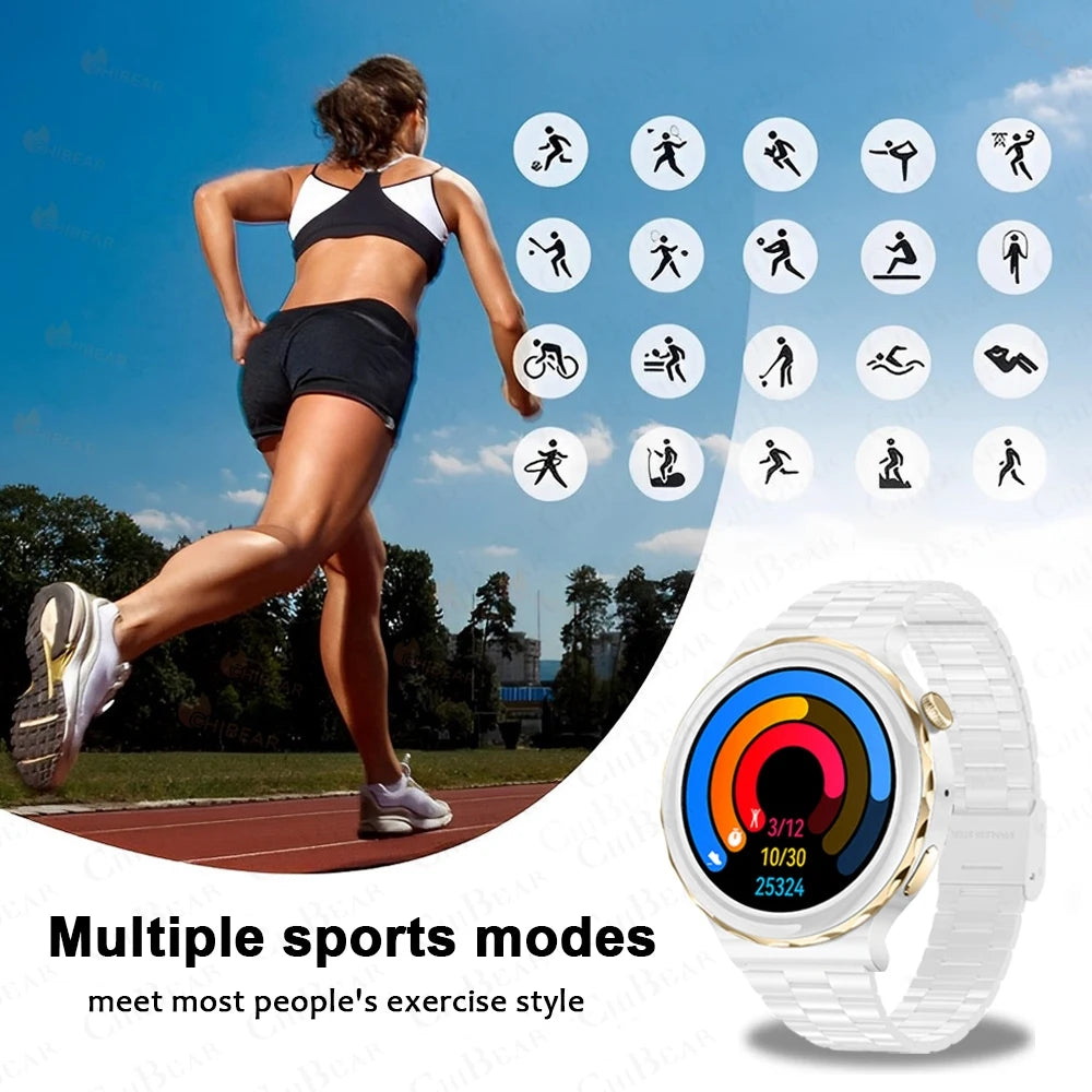 2024 New Fashion Women Smart Watch Heart Rate GPS Sport Fitness Watch Waterproof Voice Calling Smart Watch for Huawei Watch GT3