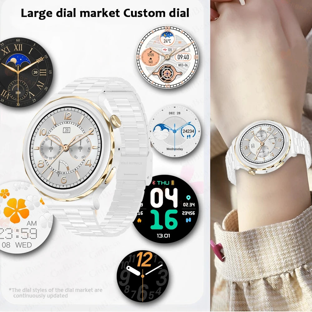 2024 New Fashion Women Smart Watch Heart Rate GPS Sport Fitness Watch Waterproof Voice Calling Smart Watch for Huawei Watch GT3