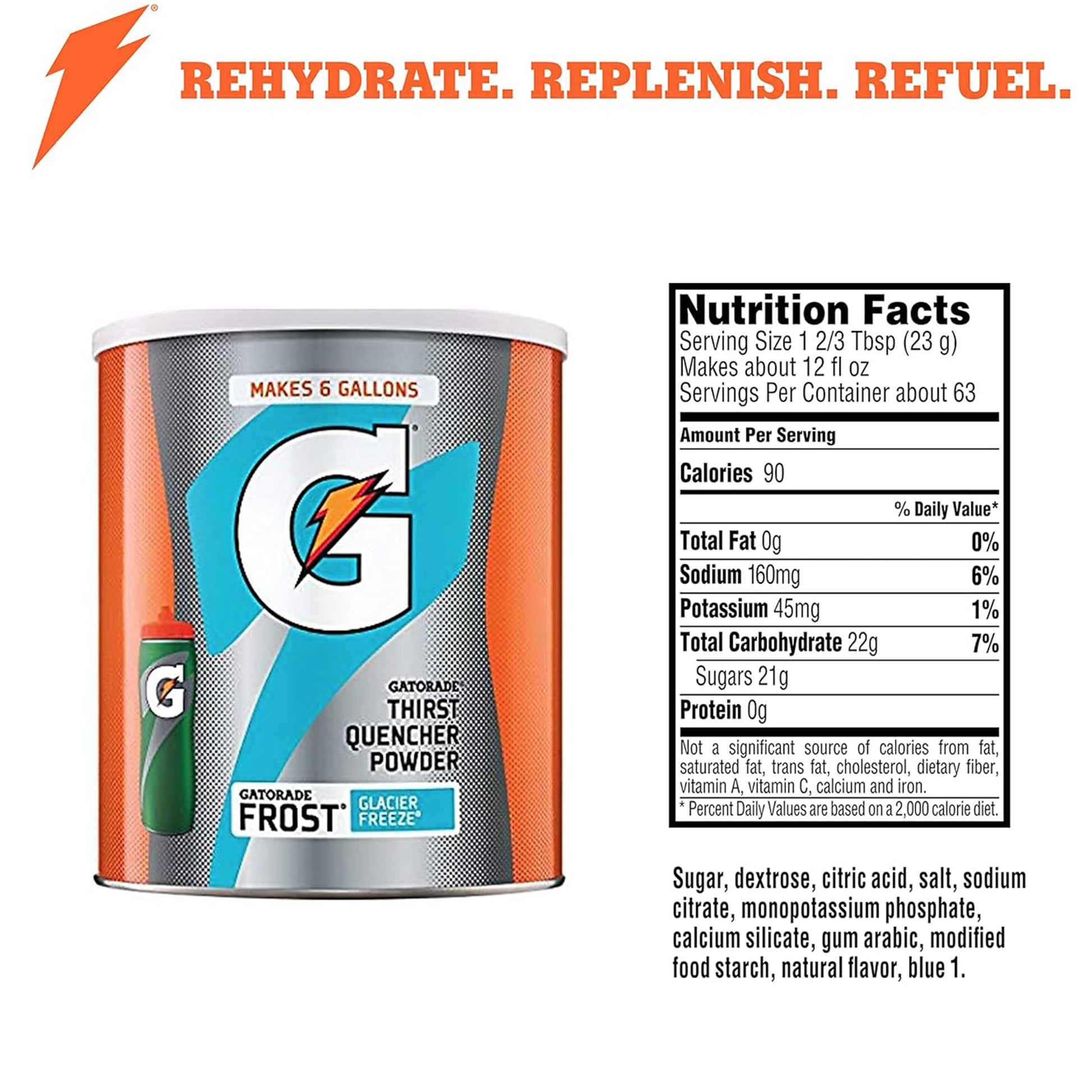 Thirst Quencher Frost Glacier Freeze Sports Drink Mix Powder, 51 Oz Canister