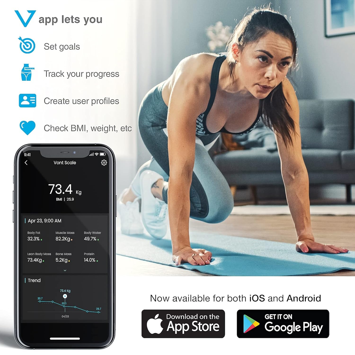 Smart Scale, Wireless Body Fat Scale, Weight Scale, BMI Digital Bathroom Scale, Precise Bluetooth Scale for Weight Loss & Body Weight, 13 Measurements, LCD Backlight Display, 400 Lbs (Black)