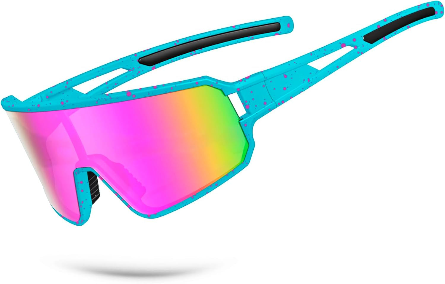 Polarized Cycling Glasses for Men Women, UV400 Bike Sunglasses - Sport Eyewear for Bicycle Baseball Running MTB