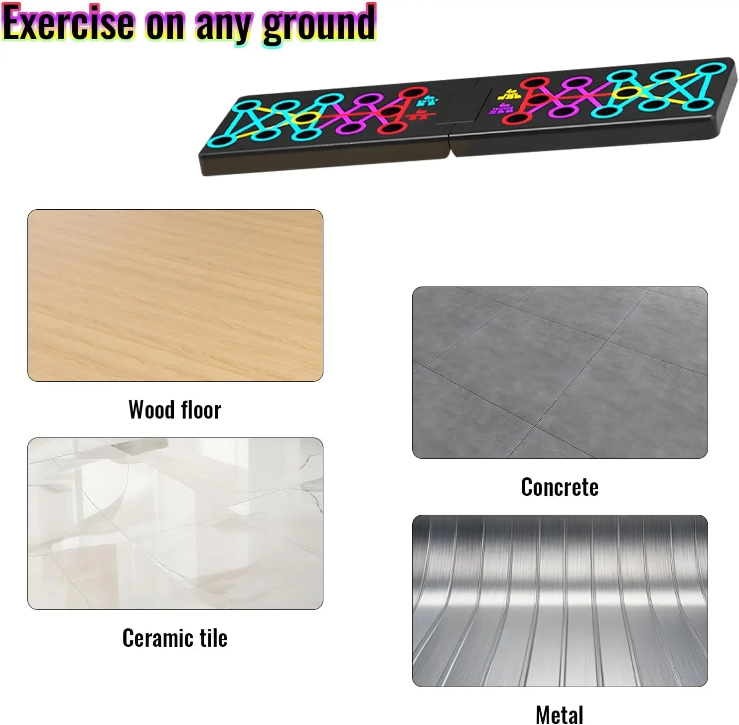 Portable Multifunctional Push-Up Board Set with Handles Foldable Fitness Equipment for Chest Abdomen Arms and Back Training