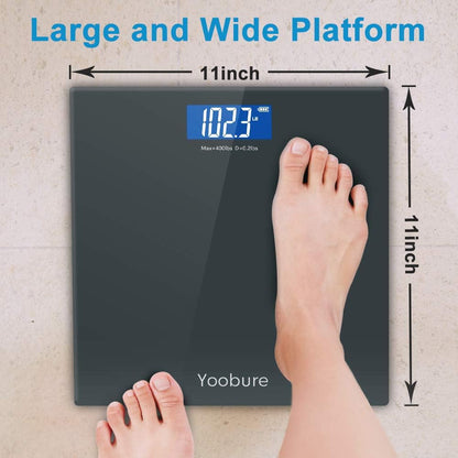 Precision Digital Body Weight Scale Bathroom Scale with Step-On Technology and Tempered Right Angle Glass Balance Platform