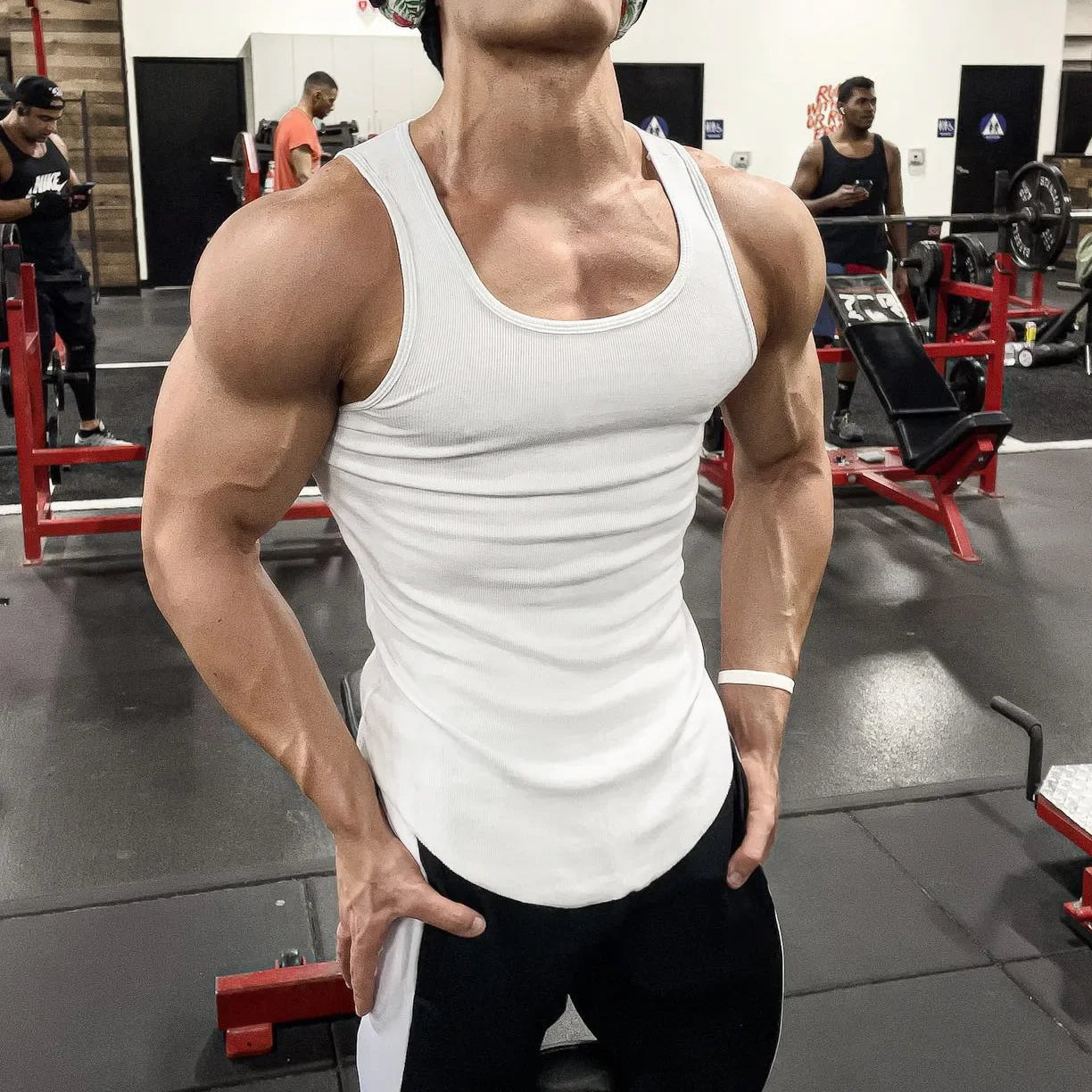Men'S Breathable Gym Tank Top, Running Fitness Vest, Black Undershirt, Sleeveless Shirt, Gym Top, Male, M-3XL