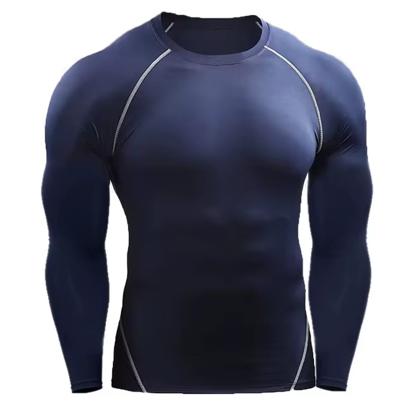 Compression Long Sleeve T Shirt Men Elastic Training T-Shirt Gym Fitness Workout Tights Sport Jersey Athletic Running Shirt Men