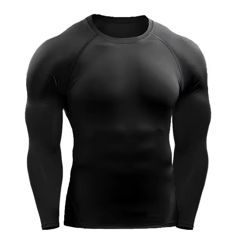 Compression Long Sleeve T Shirt Men Elastic Training T-Shirt Gym Fitness Workout Tights Sport Jersey Athletic Running Shirt Men