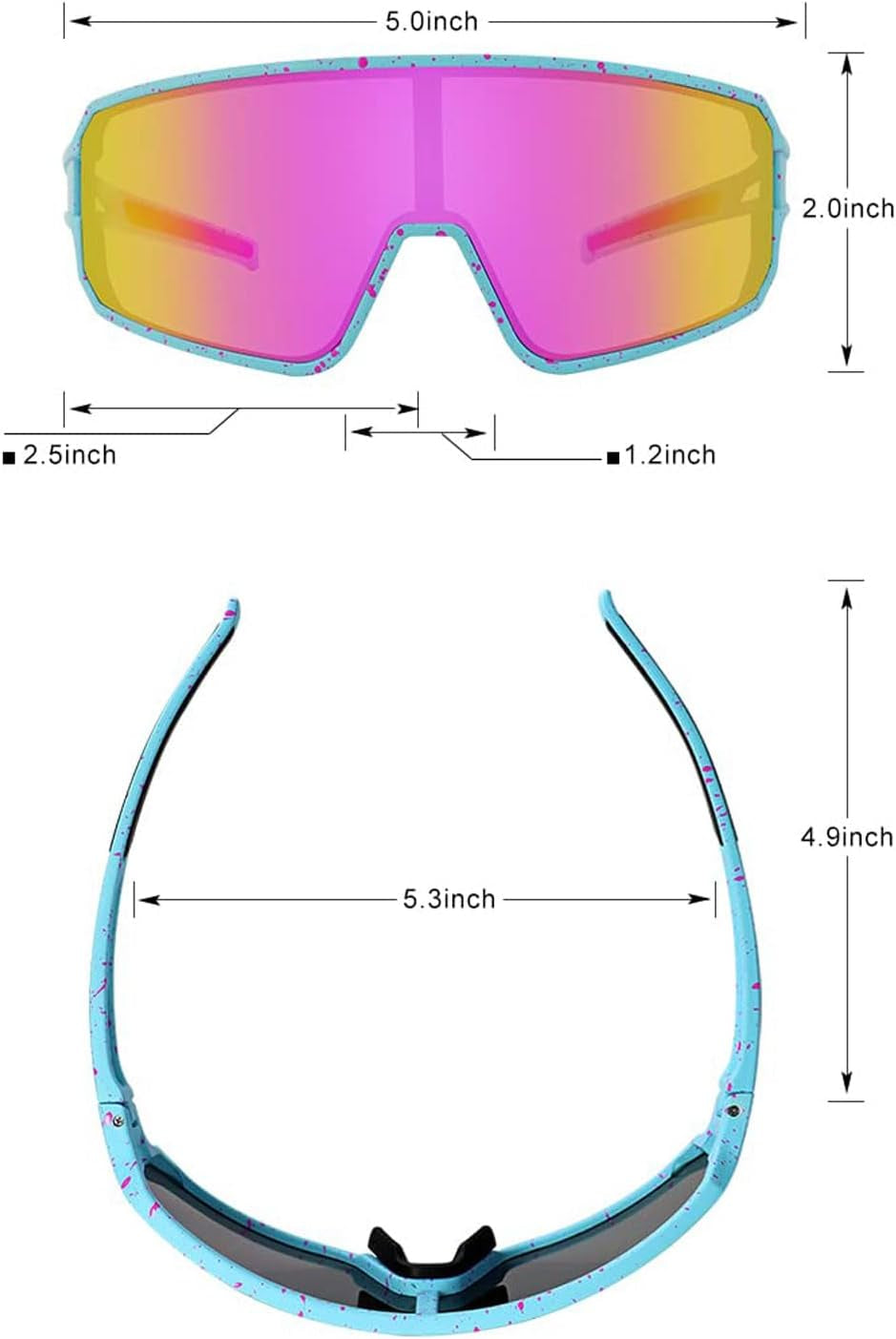 Polarized Cycling Glasses for Men Women, UV400 Bike Sunglasses - Sport Eyewear for Bicycle Baseball Running MTB