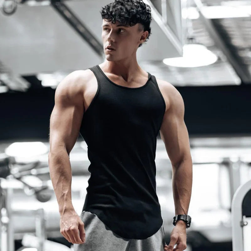 Men'S Breathable Gym Tank Top, Running Fitness Vest, Black Undershirt, Sleeveless Shirt, Gym Top, Male, M-3XL