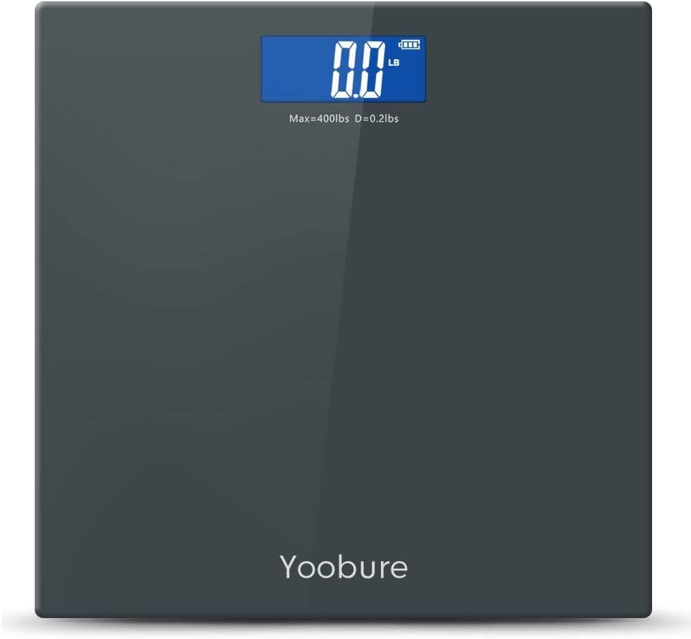 Precision Digital Body Weight Scale Bathroom Scale with Step-On Technology and Tempered Right Angle Glass Balance Platform