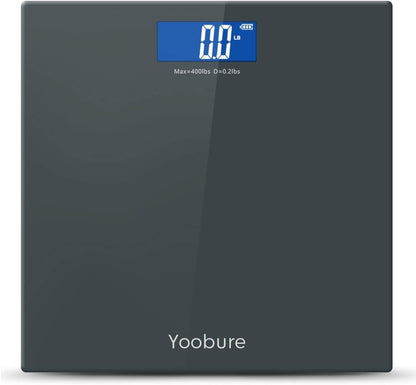 Precision Digital Body Weight Scale Bathroom Scale with Step-On Technology and Tempered Right Angle Glass Balance Platform
