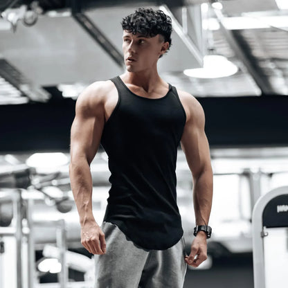 Men'S Breathable Gym Tank Top, Running Fitness Vest, Black Undershirt, Sleeveless Shirt, Gym Top, Male, M-3XL