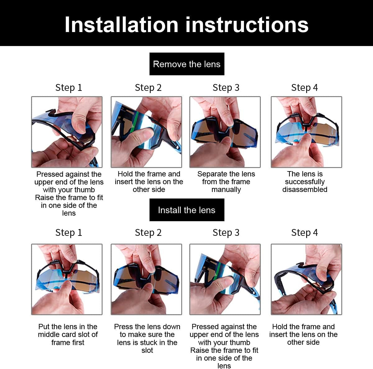 Polarized Cycling Glasses with 5 Interchangeable Lenses,Mtb Biking Running Baseball Sports Sunglasses for Men Women