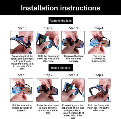 Polarized Cycling Glasses with 5 Interchangeable Lenses,Mtb Biking Running Baseball Sports Sunglasses for Men Women