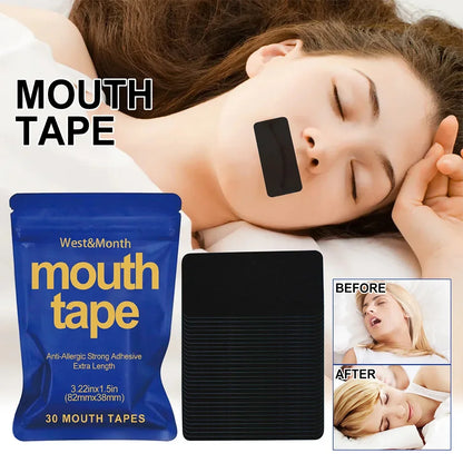 30Pcs anti Snoring Mouth Tape Sleeping Keep Mouth Close Prevent Snoring Gentle Sleep Strip Home Travel Mouth Tape for Sleeping