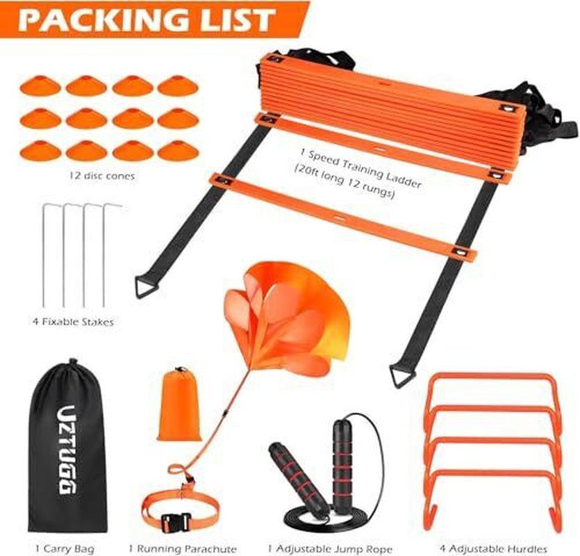 Soccer Training Equipment, Speed Agility Training Equipment for Kids 1-Orange