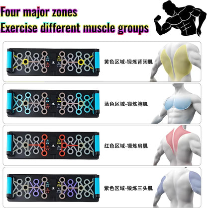 Portable Multifunctional Push-Up Board Set with Handles Foldable Fitness Equipment for Chest Abdomen Arms and Back Training