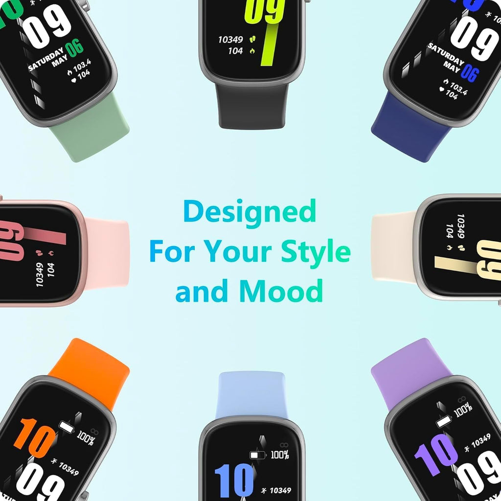 Health Fitness Tracker, 24/7 Heart Rate/Spo2/Sleep Monitor, Activity Trackers & Smart Watches with Step Calorie Counter Pedometer, Waterproof Fitness Watches for Women Men (Black)