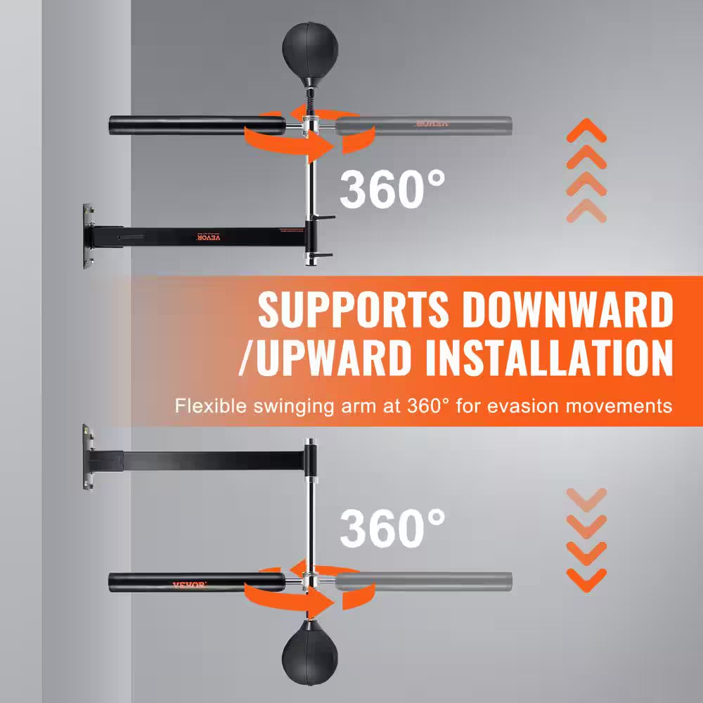 Wall Mount Boxing Spinning Bar with Punching Ball Adjustable Boxing Speed Trainer with Gloves Reflex Boxing Bar